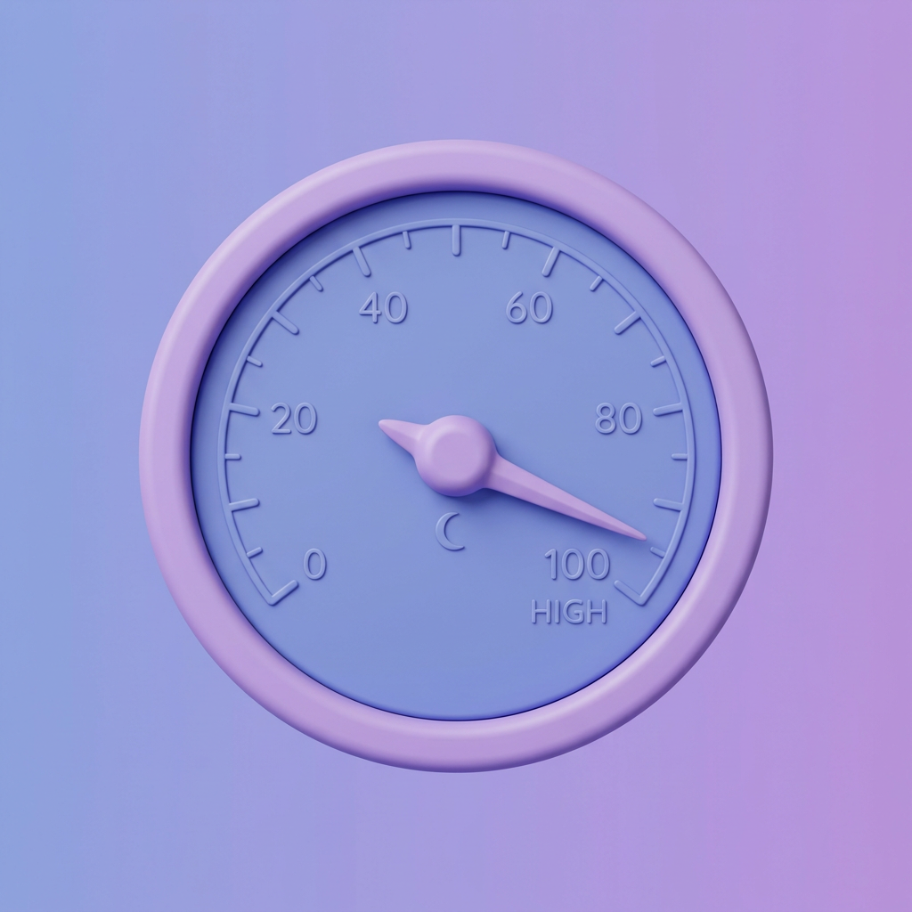A dial pointed toward a high reading